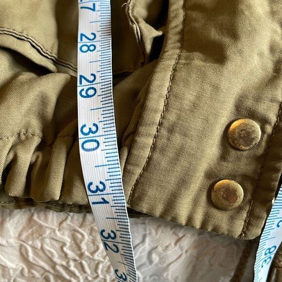 H&M Womens Parka Jacket Hooded Full‎ Zip Tie Waist Adjustable Army Green Size XS - Picture 10 of 10